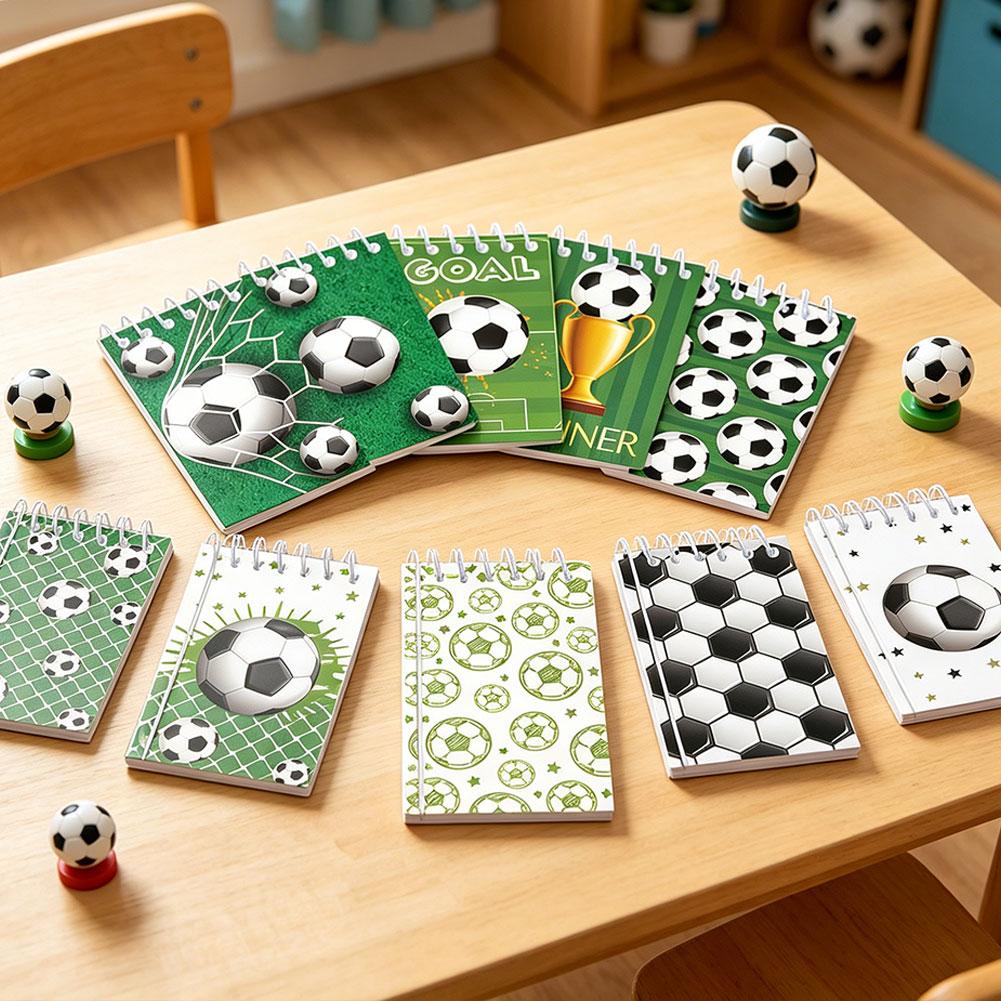 Fitness Journal Planner - 10Pcs Mini Soccer Pocket Notebooks for