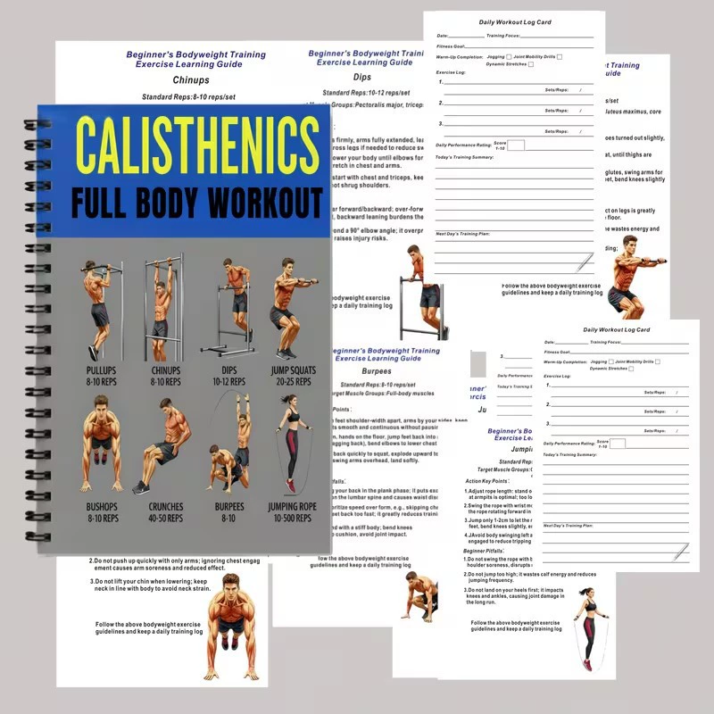 Fitness Journal Planner - Calisthenics Full Body Workout Beginner's Bodyweight