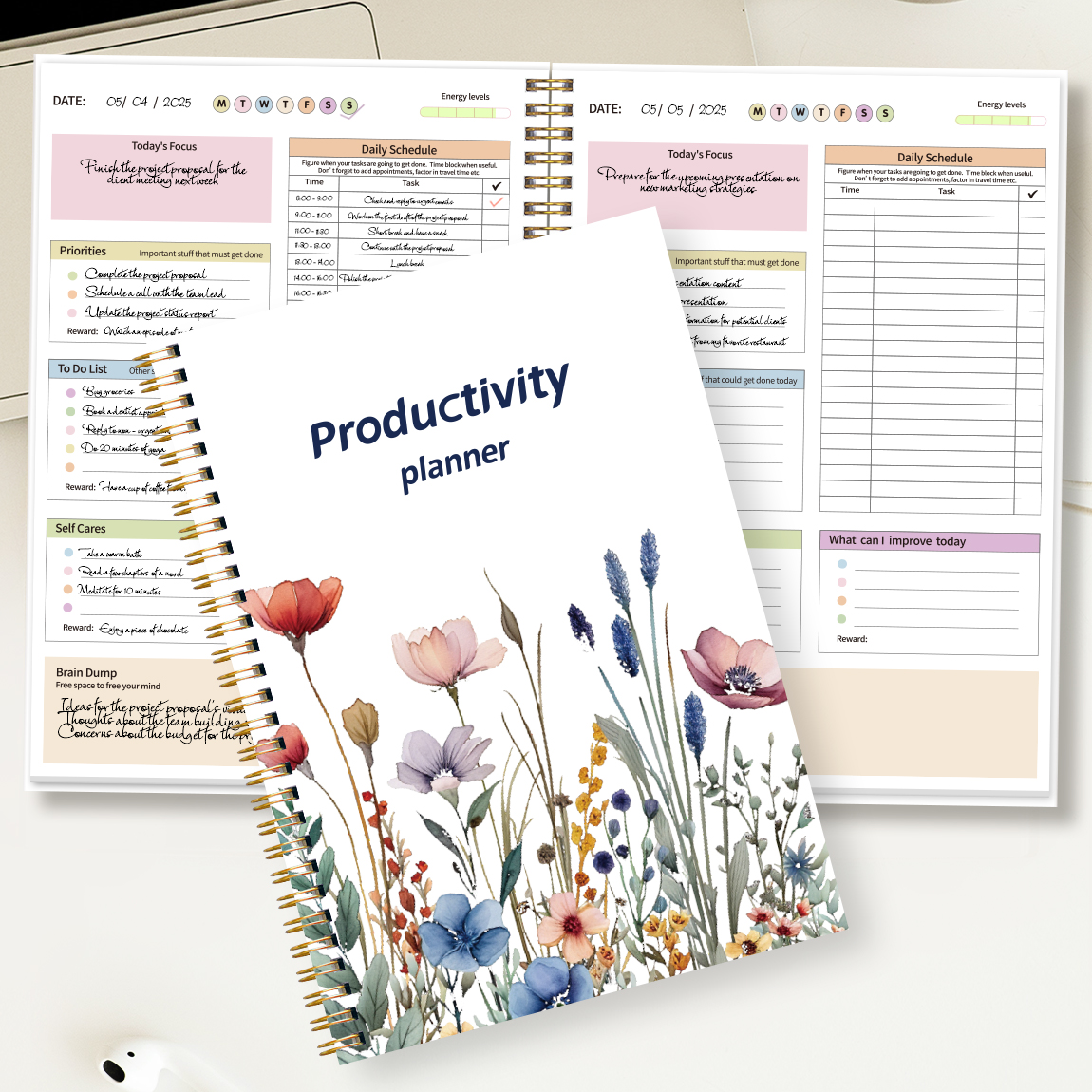 Fitness Journal Planner - B5 Productivity Planner, Daily and Weekly
