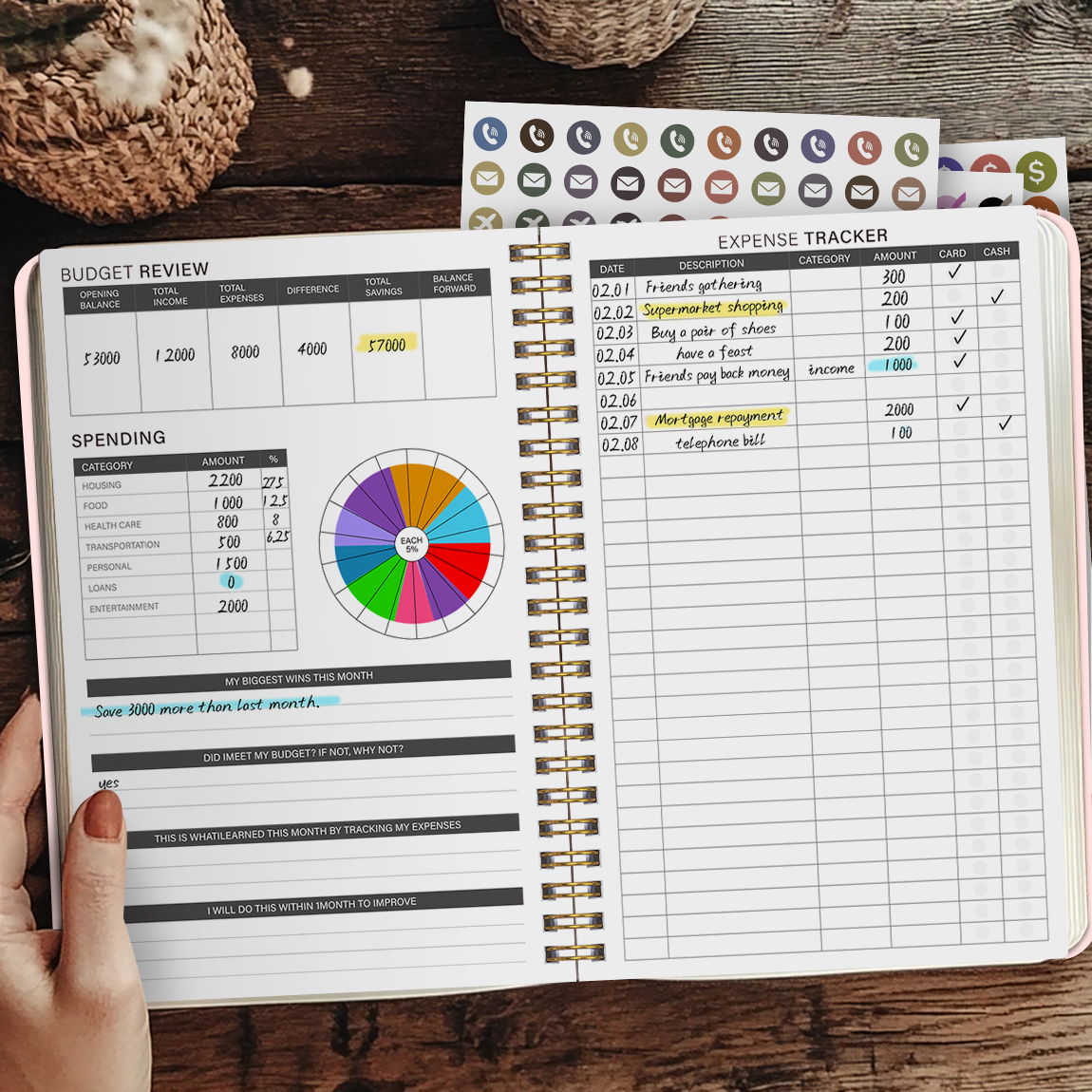 A5 Budget Planner Book with 3  - Fitness Journal Planner review and price