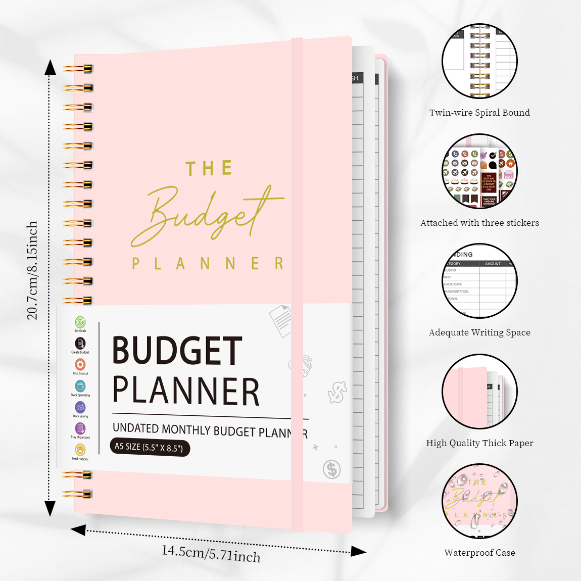 A5 Budget Planner Book with 3  - Fitness Journal Planner review and price