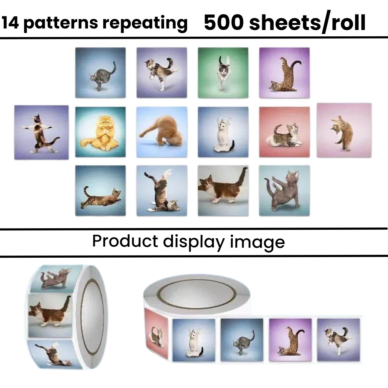 500pcs Cute Cat Roll Stickers  - Fitness Journal Planner review and price